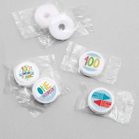 Big Dot of Happiness Happy 100th Day of School - 100 Days Party Round Candy Sticker Favors - Labels Fits Chocolate Candy (1 sheet of 108) {4}