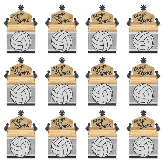 Big Dot of Happiness Bump, Set, Spike - Volleyball - Treat Box Party Favors - Baby Shower or Birthday Party Goodie Gable Boxes - Set of 12 {6}