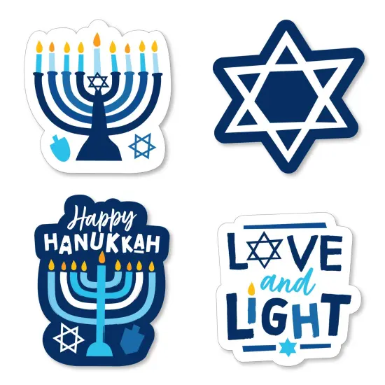Big Dot of Happiness Hanukkah Menorah - DIY Shaped Chanukah Holiday Party Cut-Outs - 24 Count {1}