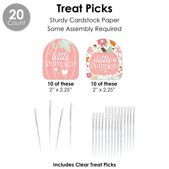 Big Dot of Happiness Girl Little Pumpkin - Fall Birthday Party or Baby Shower Favors and Cupcake Kit - Fabulous Favor Party Pack - 100 Pieces {7}