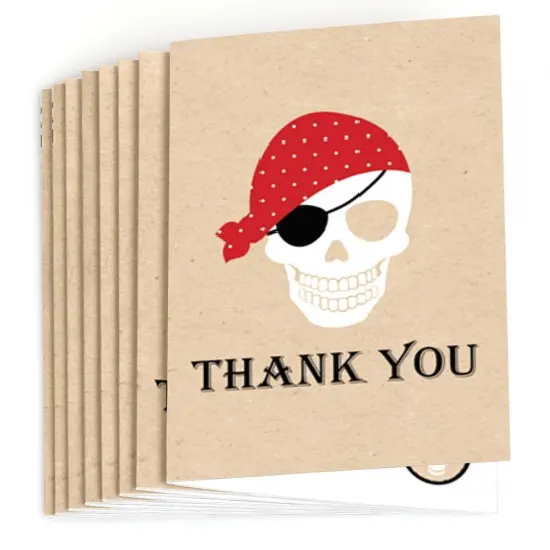 Big Dot of Happiness Beware of Pirates - Pirate Birthday Party Thank You Cards (8 count) {3}