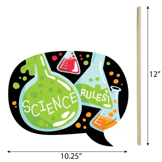 Big Dot of Happiness Funny Scientist Lab - Baby Shower or Birthday Party Photo Booth Props Kit - 10 Piece {6}