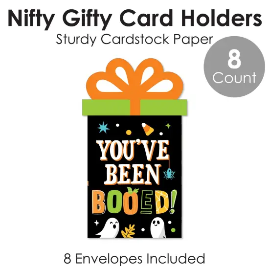 Big Dot of Happiness You've Been Booed - Ghost Halloween Party Money and Gift Card Sleeves - Nifty Gifty Card Holders - Set of 8 {6}