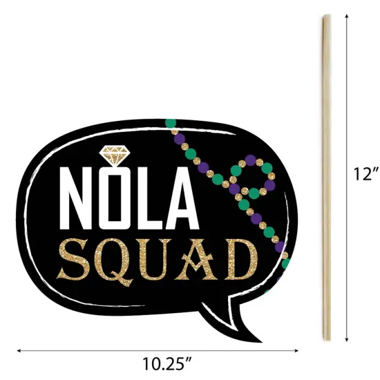 Big Dot of Happiness Nola Bride Squad - New Orleans Bachelorette Party Photo Booth Props Kit - 20 Count {7}