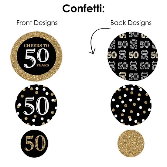 Big Dot of Happiness Adult 50th Birthday - Gold - Birthday Party Decor and Confetti - Terrific Table Centerpiece Kit - Set of 30 {7}