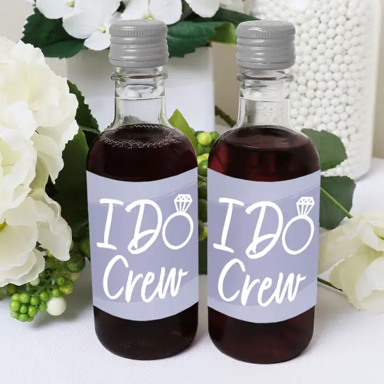 Big Dot of Happiness Purple Elegantly Simple - Mini Wine and Champagne Bottle Label Stickers - Wedding or Bridal Shower Guest Party Favor Gift 16 Ct {6}