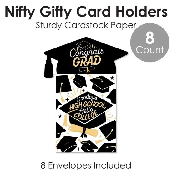 Big Dot of Happiness Goodbye High School, Hello College - Graduation Party Money and Gift Card Sleeves - Nifty Gifty Card Holders - Set of 8 {6}