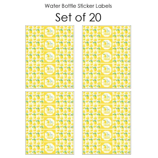Big Dot of Happiness So Fresh - Lemon - Citrus Lemonade Party Water Bottle Sticker Labels - Set of 20 {4}