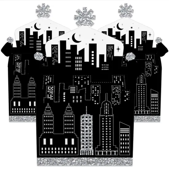 Big Dot of Happiness Nighttime City Skyline - Treat Box Party Favors - New York Party Goodie Gable Boxes - Set of 12 {3}