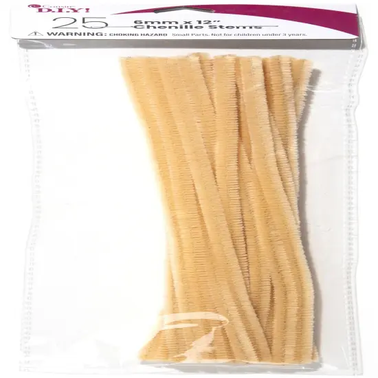 CousinDIY Chenille Stems 6mmx12" 25/Pkg-Beige {1}
