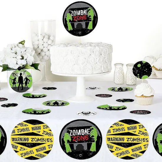 Big Dot of Happiness Zombie Zone - Halloween or Birthday Zombie Crawl Party Giant Circle Confetti - Party Decorations - Large Confetti 27 Count {6}