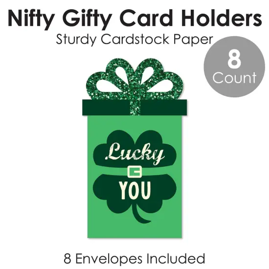 Big Dot of Happiness St. Patrick's Day - Saint Paddy's Day Party Money and Gift Card Sleeves - Nifty Gifty Card Holders - Set of 8 {6}