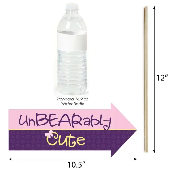 Big Dot of Happiness Funny Baby Girl Teddy Bear - Baby Shower Photo Booth Props Kit - 10 Piece {4}