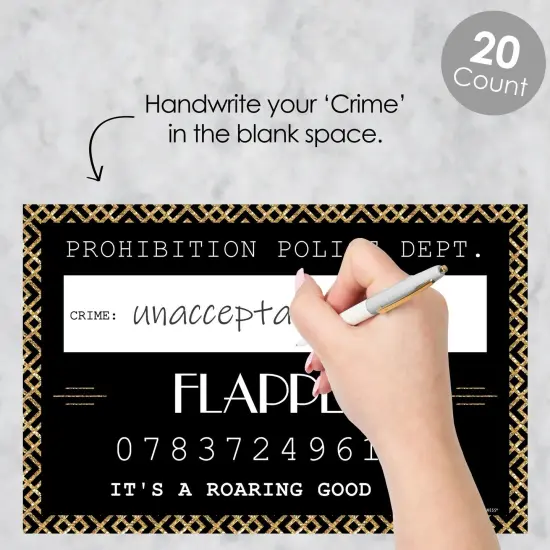 Big Dot of Happiness Roaring 20's - Party Mug Shots - Photo Booth Props 1920s Art Deco Jazz Party Mugshot Signs - 20 Count {3}