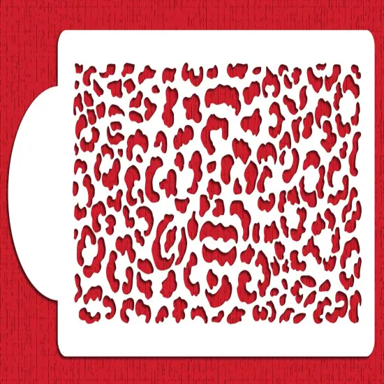 Leopard Skin Cake Stencil | C455 by Designer Stencils | Cake Decorating Tools | Baking Stencils for Royal Icing, Airbrush, Dusting Powder | Reusable Plastic Food Grade Stencil for Cakes | Easy to Use & Clean Cake Stencil {1}