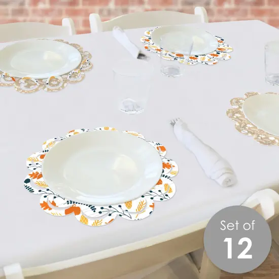 Big Dot of Happiness Happy Thanksgiving - Fall Harvest Party Round Table Decorations - Paper Chargers - Place Setting For 12 {3}