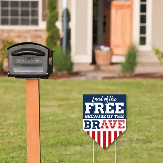 Big Dot of Happiness Happy Veterans Day - Outdoor Lawn Sign - Patriotic Yard Sign - Land of the Free - 1 Piece {3}