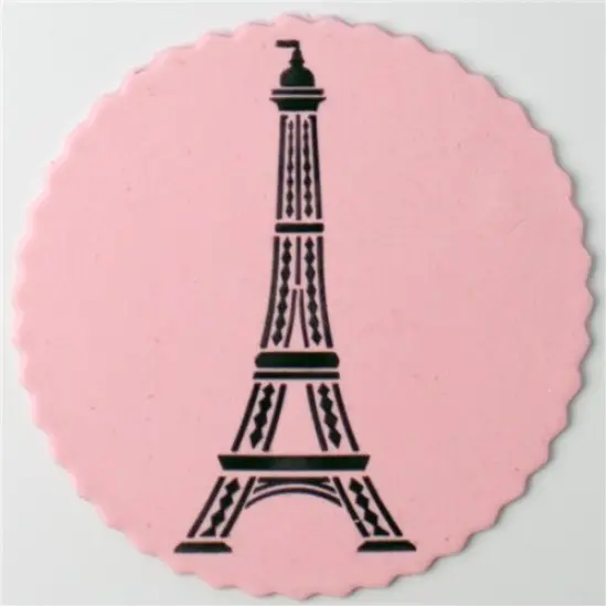 Parisian Cake Stencil Set: Eiffel Tower, Fleur De Lis, Wreath | C489 by Designer Stencils | Cake Decorating Tools | Baking Stencils for Royal Icing, Airbrush, Dusting Powder | Reusable Plastic Food Grade Stencil for Cakes | Easy to Use & Clean {3}
