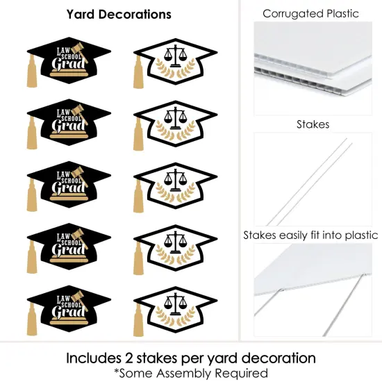 Big Dot of Happiness Law School Graduation Lawn Decorations - 10 Piece {7}