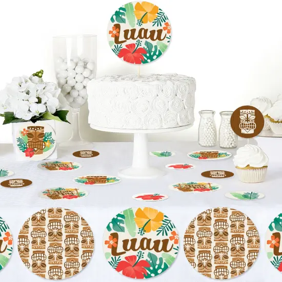 Big Dot of Happiness Tropical Luau - Hawaiian Beach Party Giant Circle Confetti - Party Decorations - Large Confetti 27 Count {6}