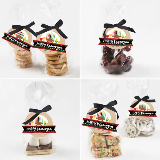 Big Dot of Happiness Happy Kwanzaa Heritage Holiday Party Clear Goodie Favor Bags - Treat Bags With Tags - Set of 12 {4}