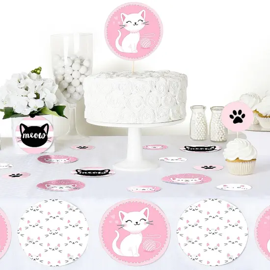 Big Dot of Happiness Purr-fect Kitty Cat - Kitten Meow Baby Shower or Birthday Party Giant Circle Confetti - Party D&eacute;cor - Large Confetti 27 Count {6}