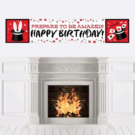 Big Dot of Happiness Ta-Da, Magic Show - Magical Happy Birthday Decorations Party Banner {1}