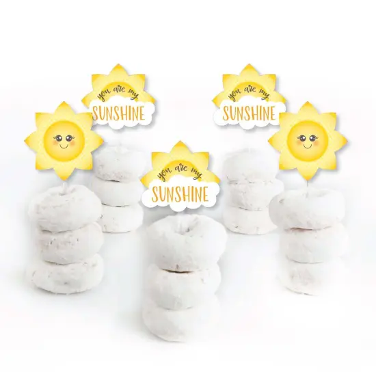 Big Dot of Happiness You Are My Sunshine - Dessert Cupcake Toppers - Baby Shower or Birthday Party Clear Treat Picks - Set of 24 {3}