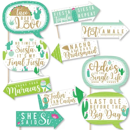 Big Dot of Happiness Funny Final Fiesta - Last Fiesta Bachelorette Party Photo Booth Props Kit - 10 Piece {1}