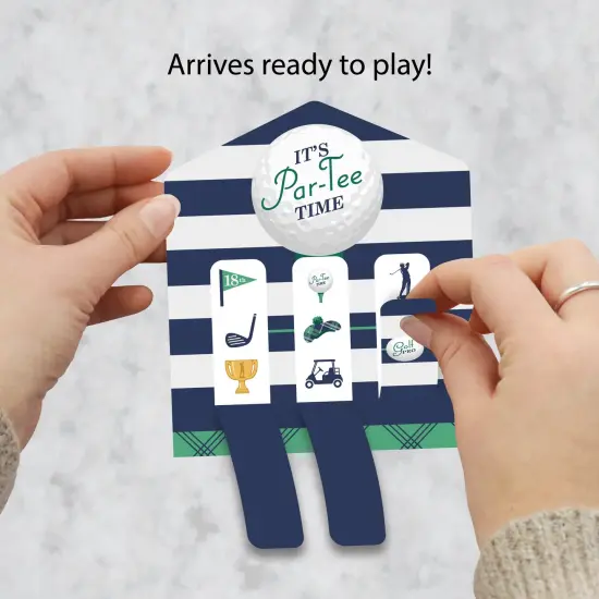 Big Dot of Happiness Par-Tee Time - Golf - Birthday or Retirement Party Game Pickle Cards - Pull Tabs 3-in-a-Row - Set of 12 {3}