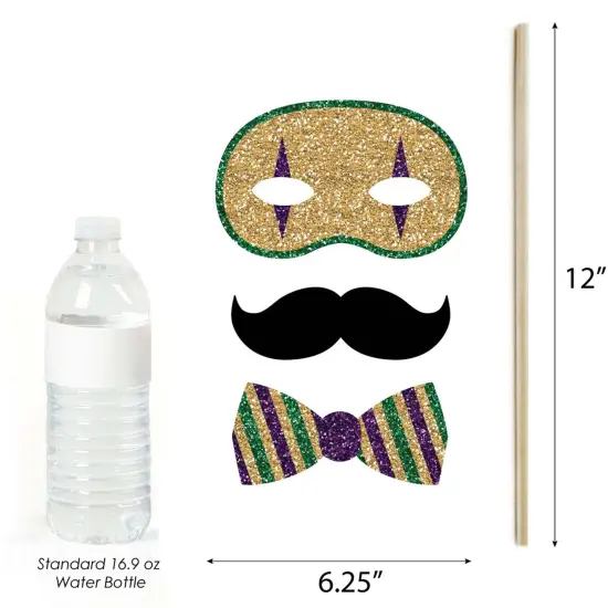 Big Dot of Happiness Mardi Gras - Masquerade Party Photo Booth Props Kit - 20 Count {6}