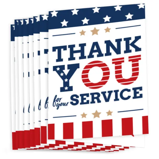 Big Dot of Happiness Happy Veterans Day - Patriotic Thank You Cards (8 count) {3}