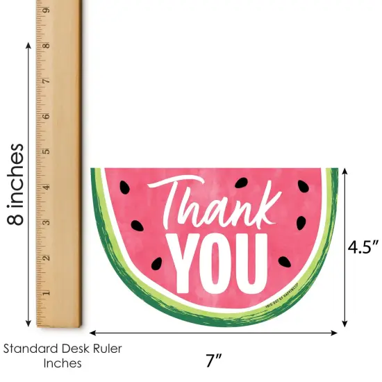 Big Dot of Happiness Sweet Watermelon - Shaped Thank You Cards - Fruit Party Thank You Note Cards with Envelopes - Set of 12 {7}