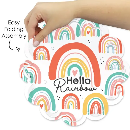 Big Dot of Happiness Hello Rainbow - Boho Baby Shower and Birthday Party Round Table Decorations - Paper Chargers - Place Setting For 12 {6}