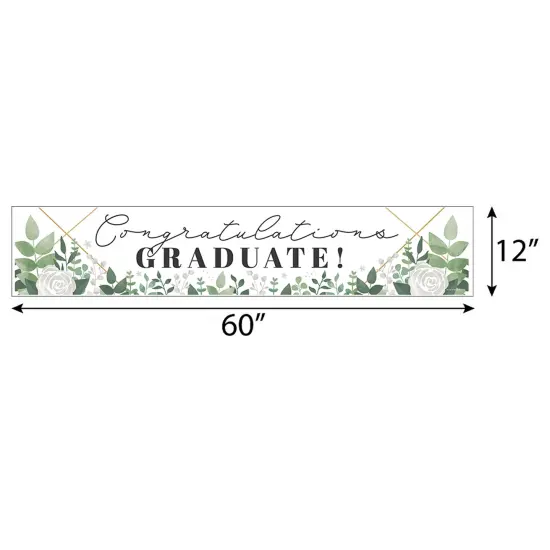 Big Dot of Happiness Boho Botanical Graduate - Greenery Graduation Decorations Party Banner {3}