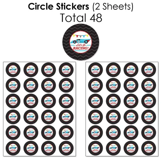Big Dot of Happiness Let's Go Racing - Racecar Birthday Party or Baby Shower Candy Favor Sticker Kit - 304 Pieces {7}