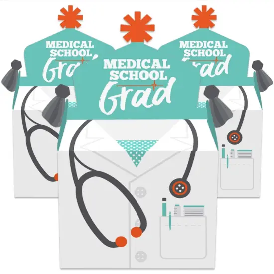 Big Dot of Happiness Medical School Grad - Treat Box Party Favors - Doctor Graduation Party Goodie Gable Boxes - Set of 12 {3}