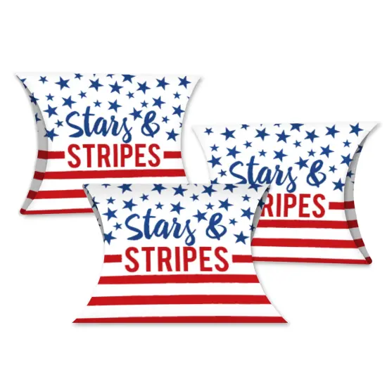 Big Dot of Happiness Stars & Stripes - Favor Gift Boxes - Patriotic Party Petite Pillow Boxes - Set of 20 {1}