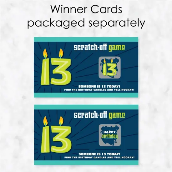Big Dot of Happiness Boy 13th Birthday - Official Teenager Birthday Party Game Scratch Off Cards - 22 Count {4}