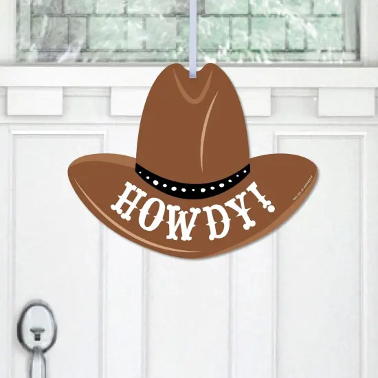 Big Dot of Happiness Western Hoedown - Hanging Porch Wild West Cowboy Party Outdoor Decorations - Front Door Decor - 1 Piece Sign {1}