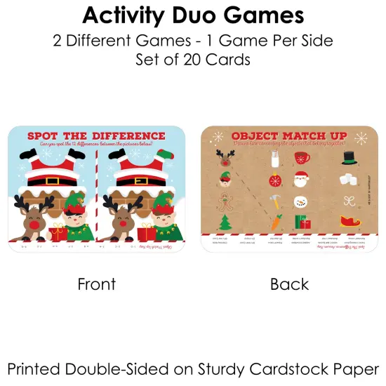 Big Dot of Happiness Jolly Santa Claus - 2-in-1 Christmas Party Cards - Activity Duo Games - Set of 20 {6}