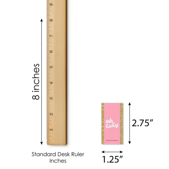 Big Dot of Happiness Hello Little One - Pink and Gold - Mini Candy Bar Wrapper Stickers - Girl Baby Shower Small Favors - 40 Count {6}