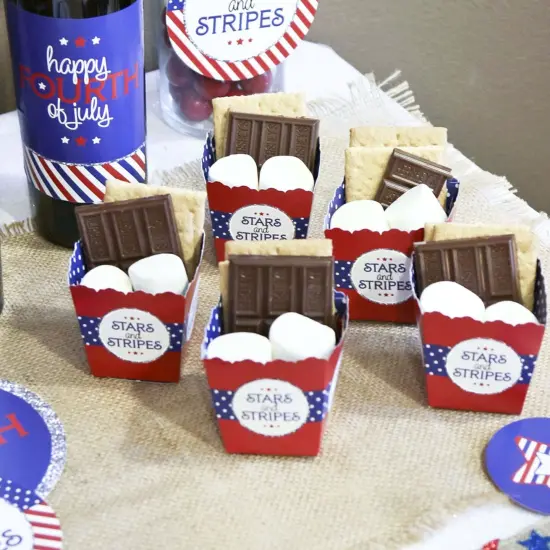 Big Dot of Happiness Red, White and Blue - Memorial Day and 4th of July Party Mini Favor Boxes - Patriotic USA Party Treat Candy Boxes - Set of 12 {7}