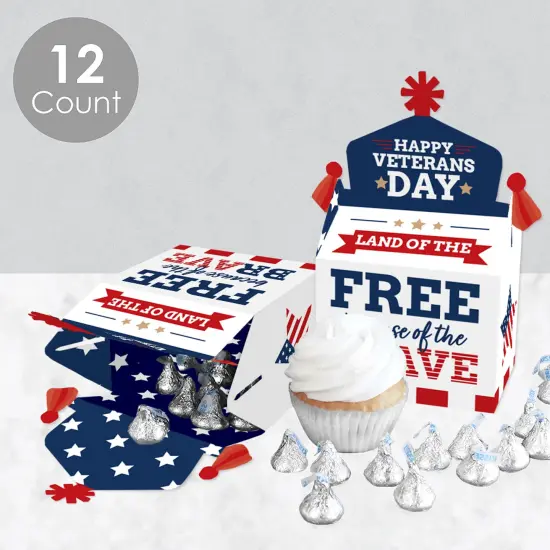 Big Dot of Happiness Happy Veterans Day - Treat Box Party Favors - Patriotic Goodie Gable Boxes - Set of 12 {4}