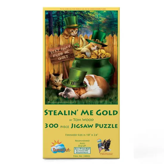 Sunsout Stealin Me Gold 300 pc St. Patricks Day Jigsaw Puzzle 28882 {4}