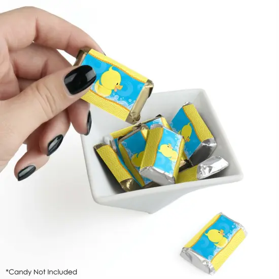 Big Dot of Happiness Ducky Duck - Mini Candy Bar Wrapper Stickers - Baby Shower or Birthday Party Small Favors - 40 Count {3}