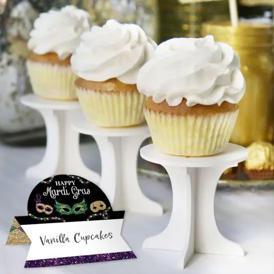 Big Dot of Happiness Mardi Gras - Masquerade Party Tent Buffet Card - Table Setting Name Place Cards - Set of 24 {6}