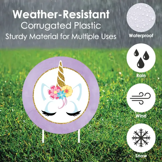 Big Dot of Happiness Rainbow Unicorn - Star & Unicorn Lawn Decor- Outdoor Magical Unicorn Baby Shower or Birthday Party Yard Decorations - 10 Piece {6}