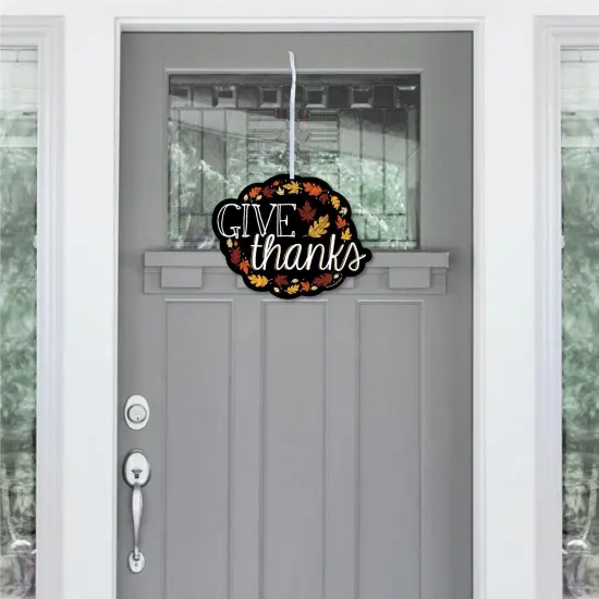 Big Dot of Happiness Give Thanks - Hanging Porch Thanksgiving Party Outdoor Decorations - Front Door Decor - 1 Piece Sign {3}