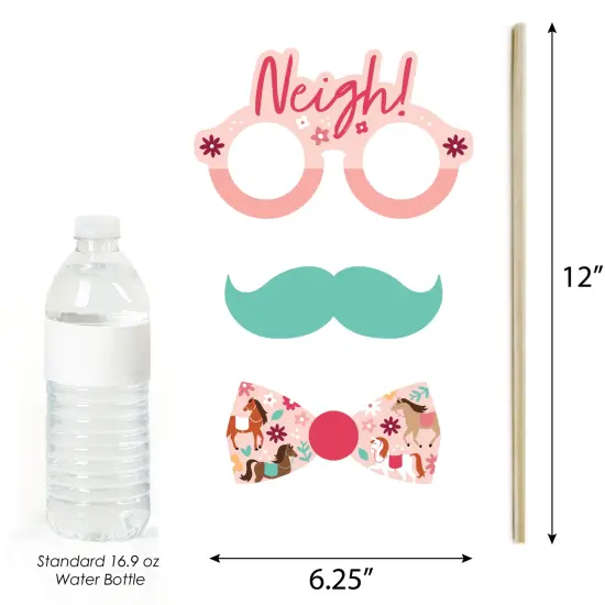 Big Dot of Happiness Run Wild Horses - Pony Birthday Party Photo Booth Props Kit - 20 Count {6}